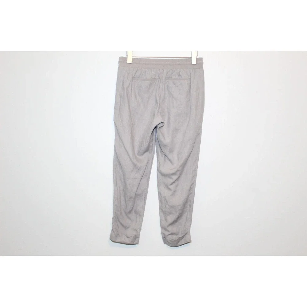 Athleta Bali Linen Ankle Pants Gray Lightweight Stretch Women's Size 8 H14016 - Picture 4 of 9